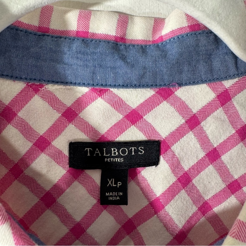 Talbots Pink Plaid Button Down Shirt - Picture 9 of 11
